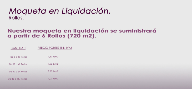 Moquetas feriales en liquidación